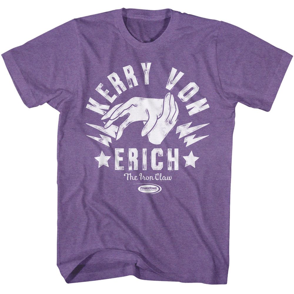POWERTOWN-POWERTOWN VON ERICH IRON CLAW-PURPLE HEATHER ADULT S/S TSHIRT