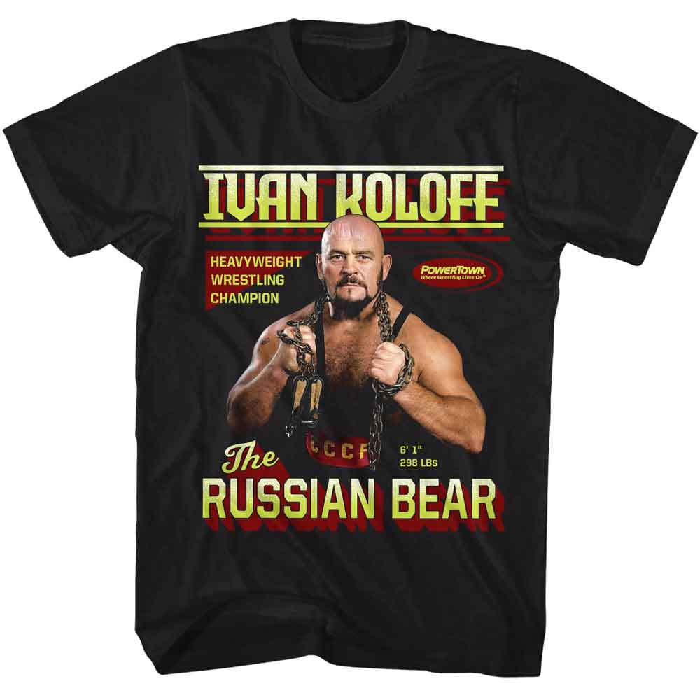 POWERTOWN-POWERTOWN THE RUSSIAN BEAR-BLACK ADULT S/S TSHIRT