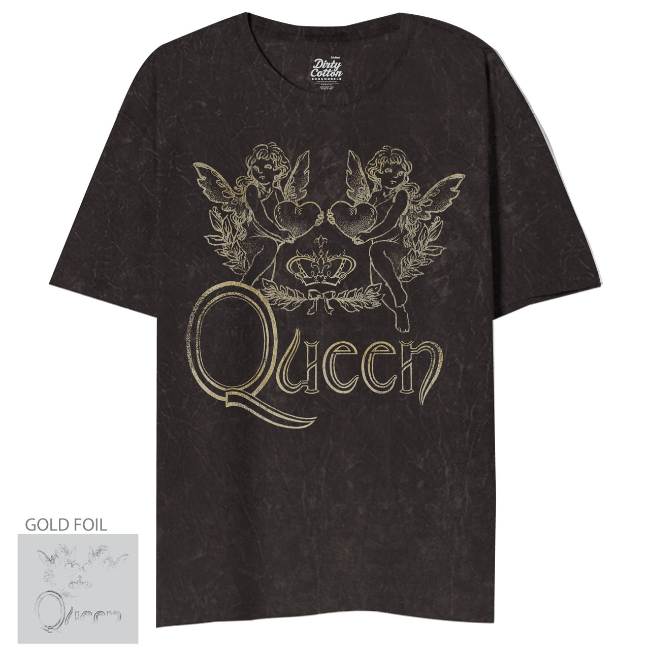 QUEEN - LOVELY LOGO MINERAL WASH OVERSIZED JUNIORS TSHIRT