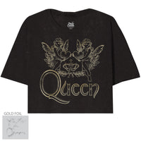 Thumbnail for QUEEN - LOVELY LOGO MINERAL WASH OVERSIZED JUNIORS CROP
