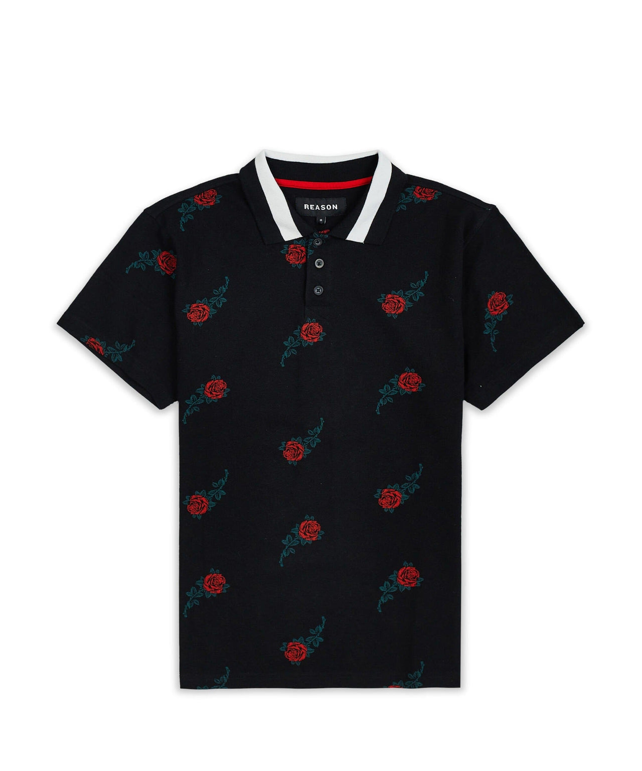 Aop Rose Polo - Black