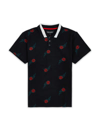 Thumbnail for Aop Rose Polo - Black
