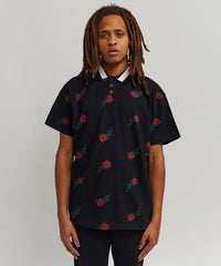 Thumbnail for Aop Rose Polo - Black