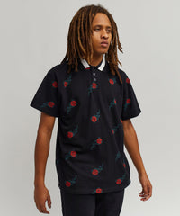 Thumbnail for Aop Rose Polo - Black