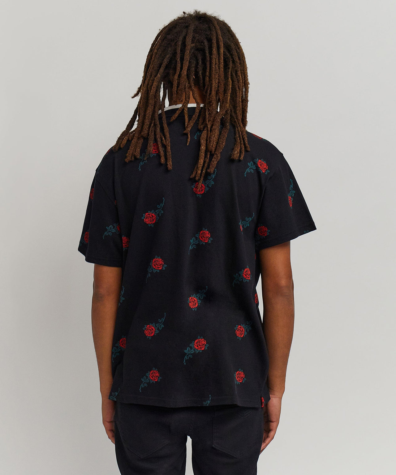 Aop Rose Polo - Black