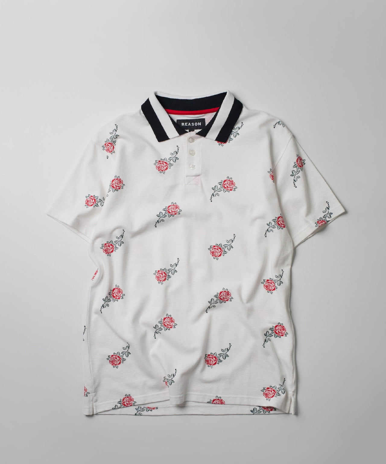 Aop Rose Polo - White