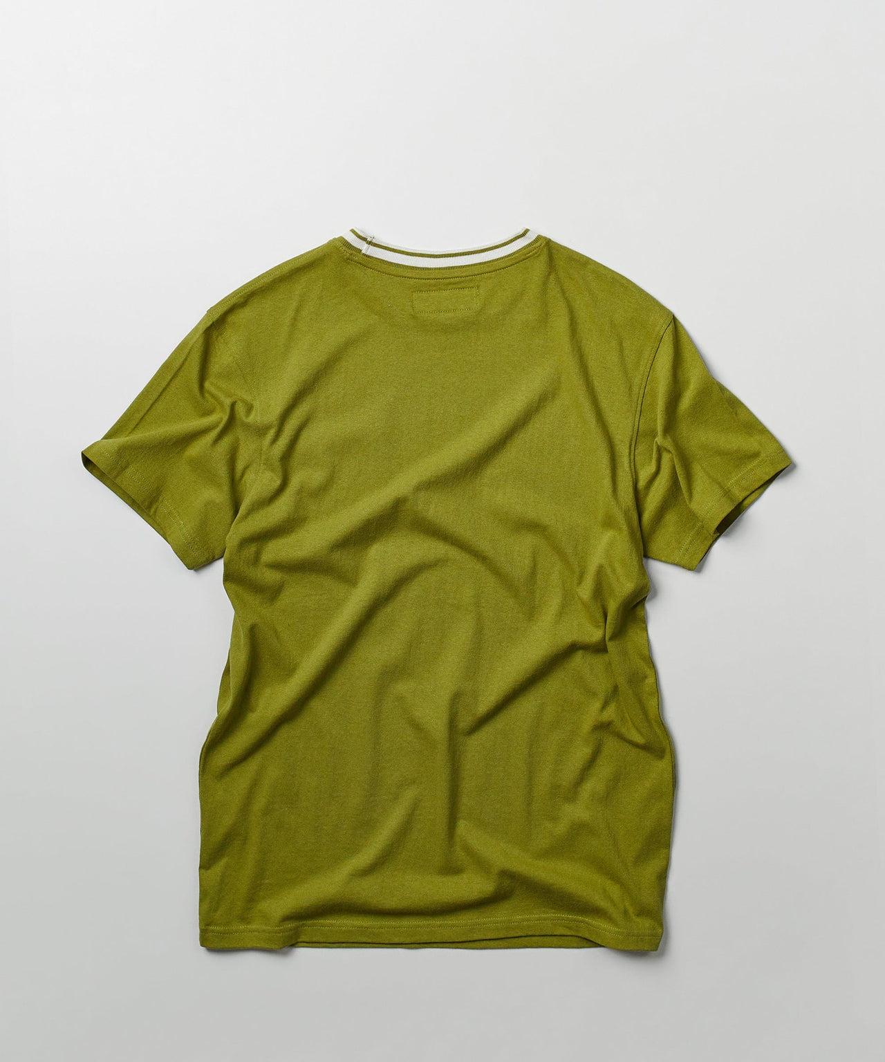 Pocket Stripe Contrast T-Shirt - Olive Green