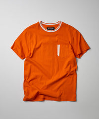 Thumbnail for Pocket Stripe Contrast T-Shirt - Orange