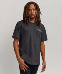 Thumbnail for Pocket Stripe Contrast V-Neck T-Shirt