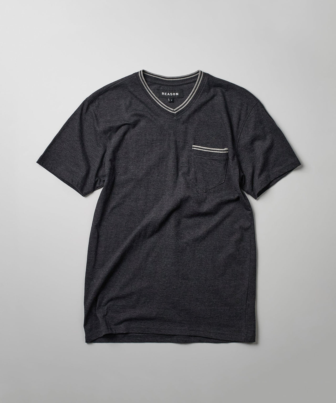 Pocket Stripe Contrast V-Neck T-Shirt