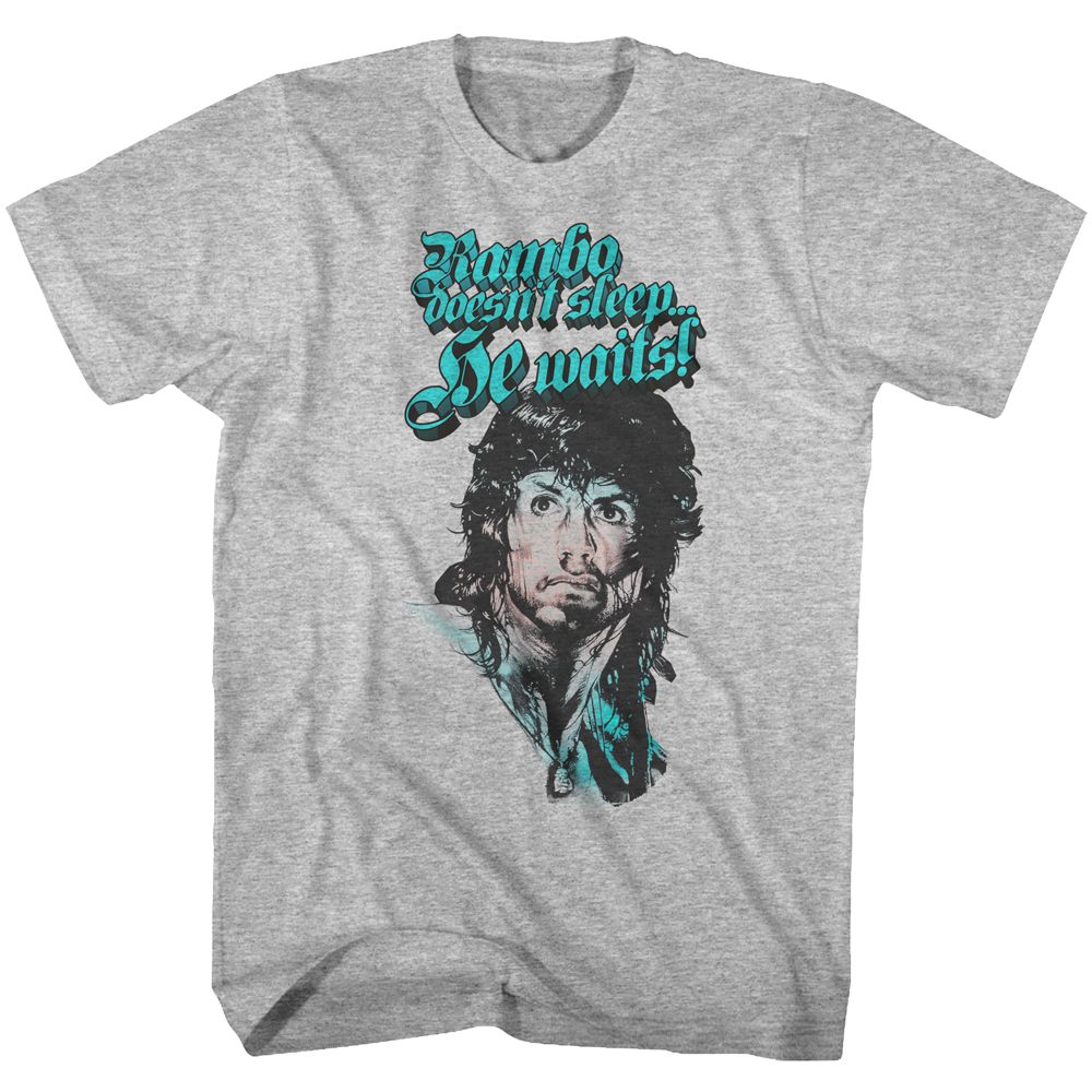 RAMBO-RAIN ON YOUR FACE-GRAY HEATHER ADULT S/S TSHIRT