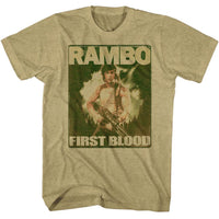 Thumbnail for RAMBO-POSTER-KHAKI HEATHER ADULT S/S TSHIRT