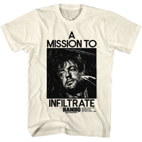 Thumbnail for RAMBO-RAMBO MISSION TO INFILTRATE-NATURAL ADULT S/S TSHIRT