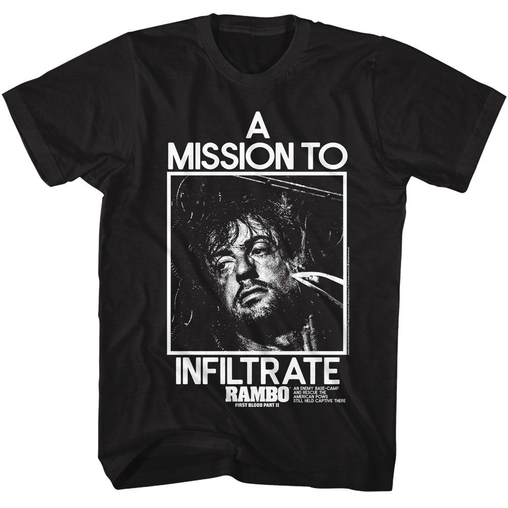 RAMBO-RAMBO INFILTRATE-BLACK ADULT S/S TSHIRT