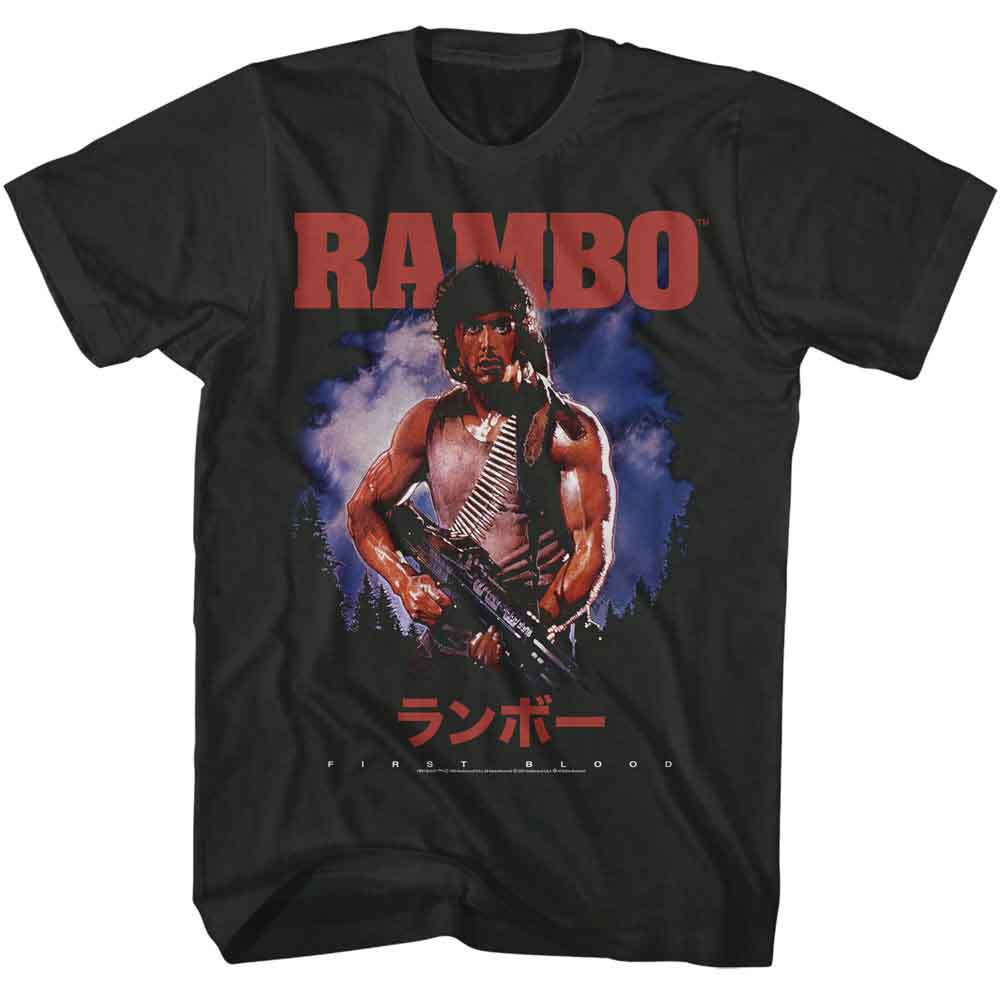 RAMBO-RAMBO FIRST BLOOD JAPANESE-SMOKE ADULT S/S TSHIRT