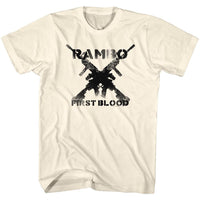Thumbnail for RAMBO-GUNS-NATURAL ADULT S/S TSHIRT