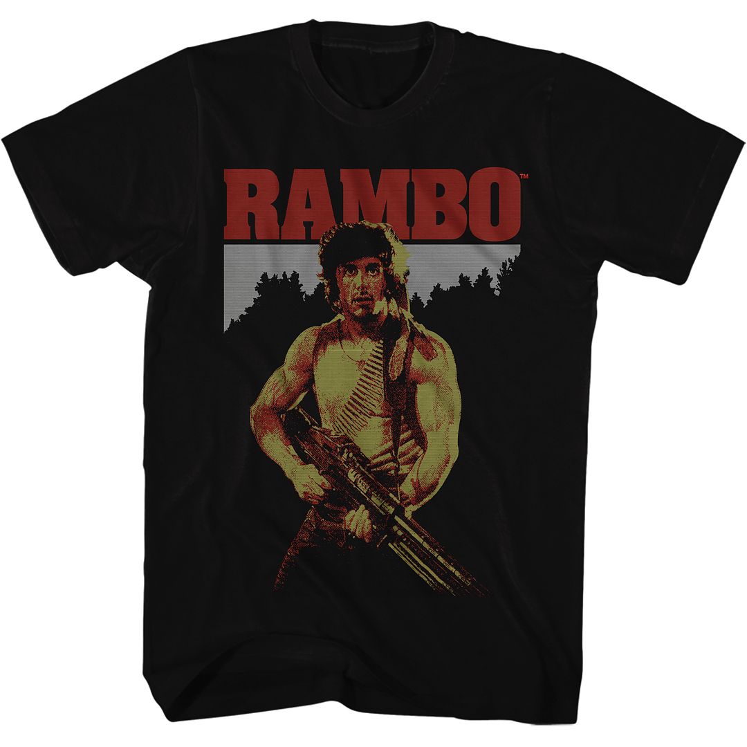 RAMBO-REAL RAMBO-BLACK ADULT S/S TSHIRT