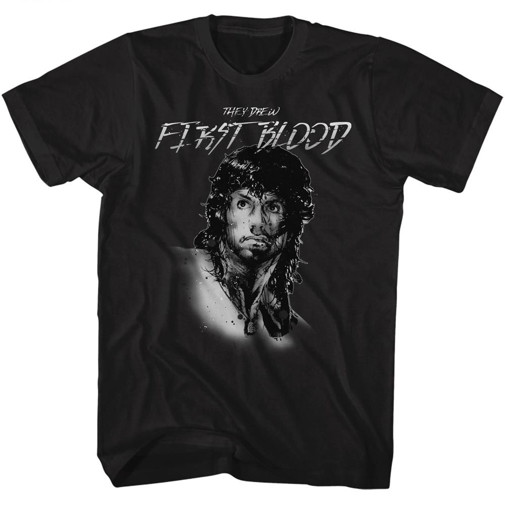 RAMBO-FEELS LIKE THE FIRST TIME-BLACK ADULT S/S TSHIRT