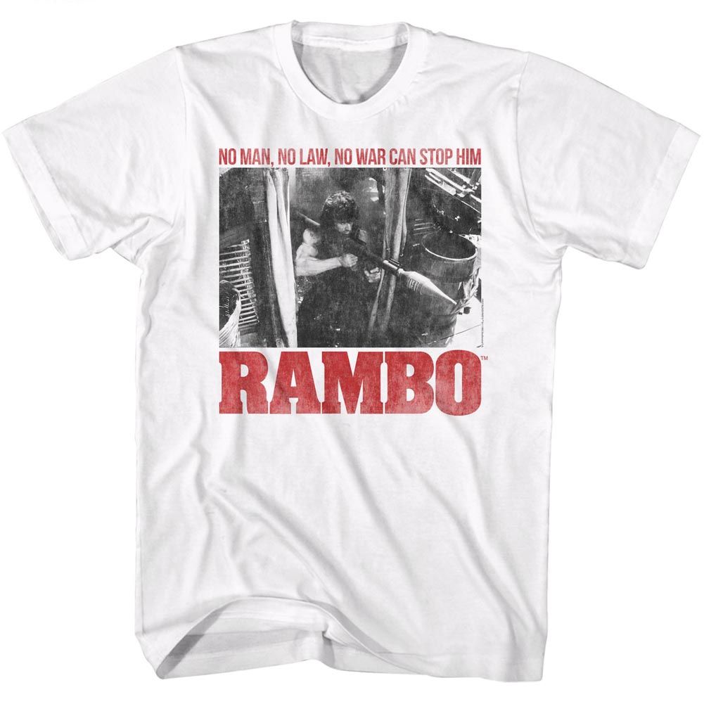 RAMBO-NO ONE-WHITE ADULT S/S TSHIRT