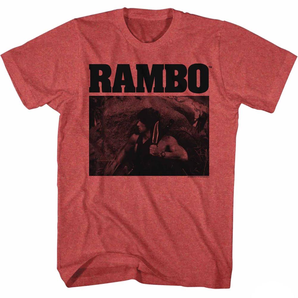 RAMBO-RAMBO MARINE-RED HEATHER ADULT S/S TSHIRT