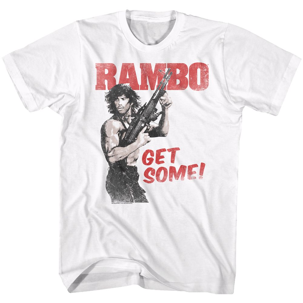 RAMBO-GET SOME-WHITE ADULT S/S TSHIRT