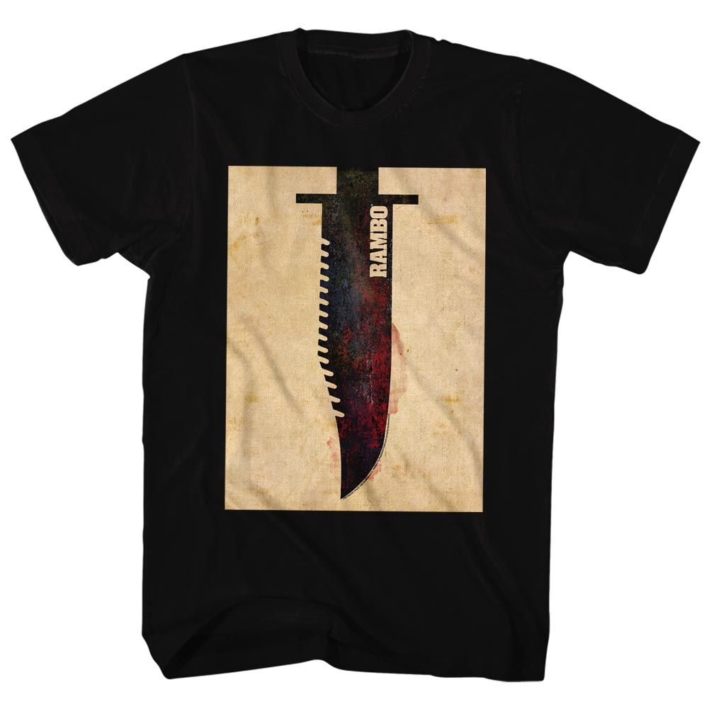 RAMBO-KNIFE-BLACK ADULT S/S TSHIRT