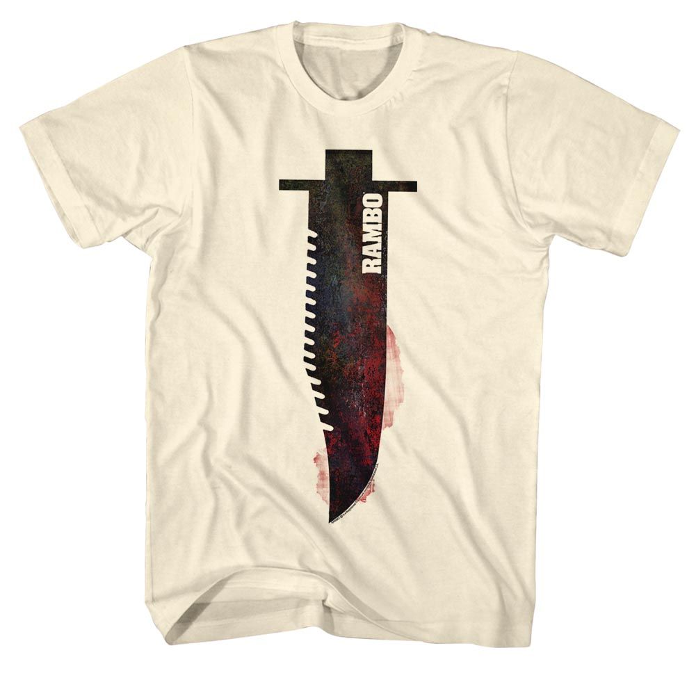 RAMBO-THE KNIFE-NATURAL ADULT S/S TSHIRT