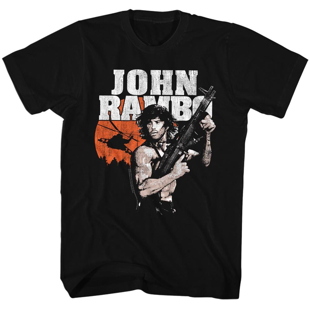 RAMBO-JOHN RAMBO-BLACK ADULT S/S TSHIRT
