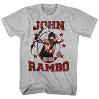 Thumbnail for RAMBO-ONE MAN ONE WAR-GRAY HEATHER ADULT S/S TSHIRT