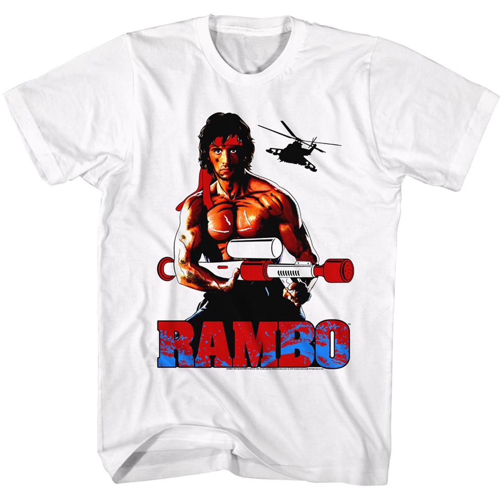 RAMBO-WATER LOGGER-WHITE ADULT S/S TSHIRT