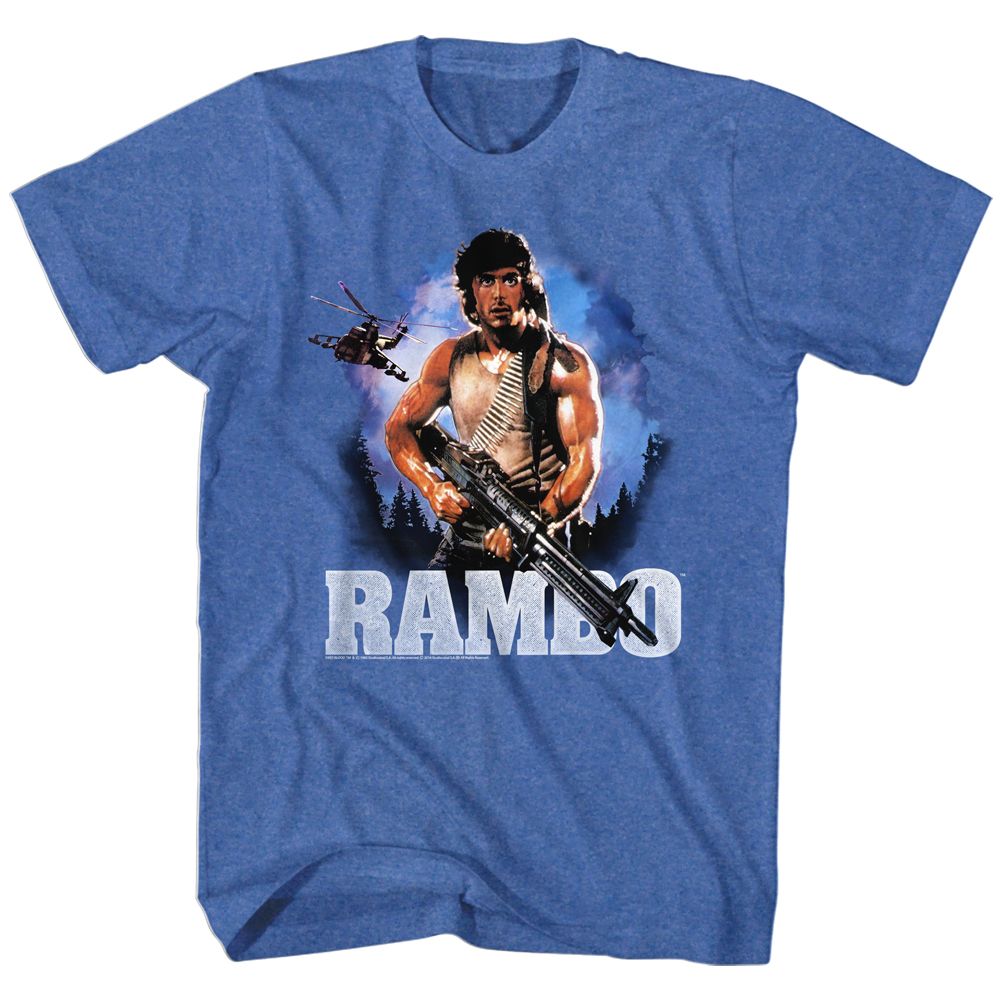 RAMBO-WILD BLUE YONDER-ROYAL HEATHER ADULT S/S TSHIRT