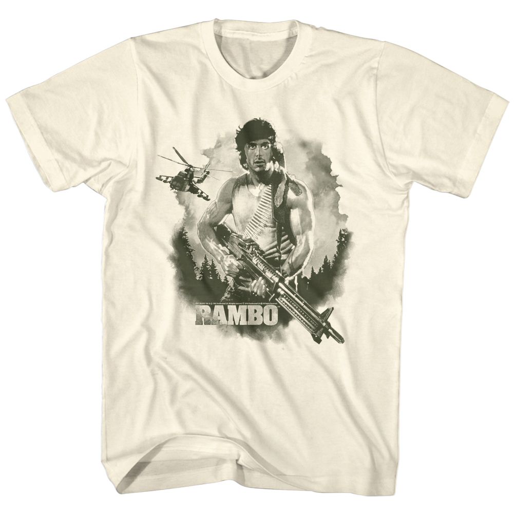 RAMBO-WATERCOLOR-NATURAL ADULT S/S TSHIRT