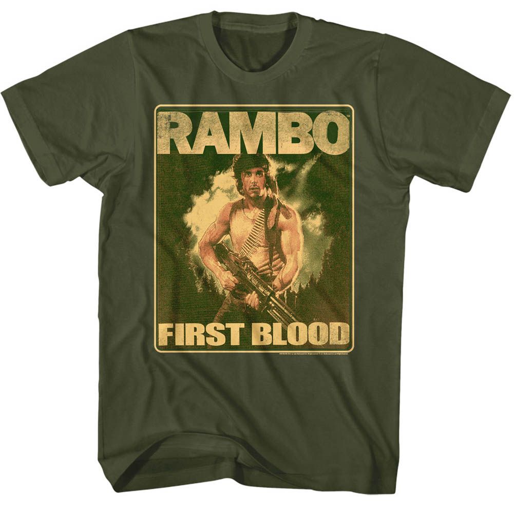 RAMBO-LIL RAMBLINS-MILITARY GREEN ADULT S/S TSHIRT