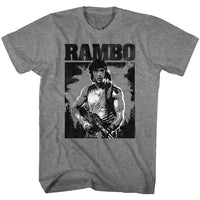 Thumbnail for RAMBO-BLACK AND WHITE-GRAPHITE HEATHER ADULT S/S TSHIRT