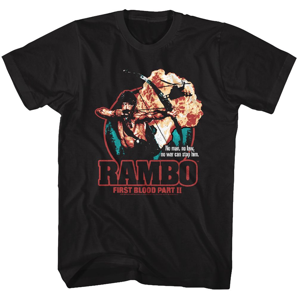 RAMBO-1ST BLOOD PART II-BLACK ADULT S/S TSHIRT