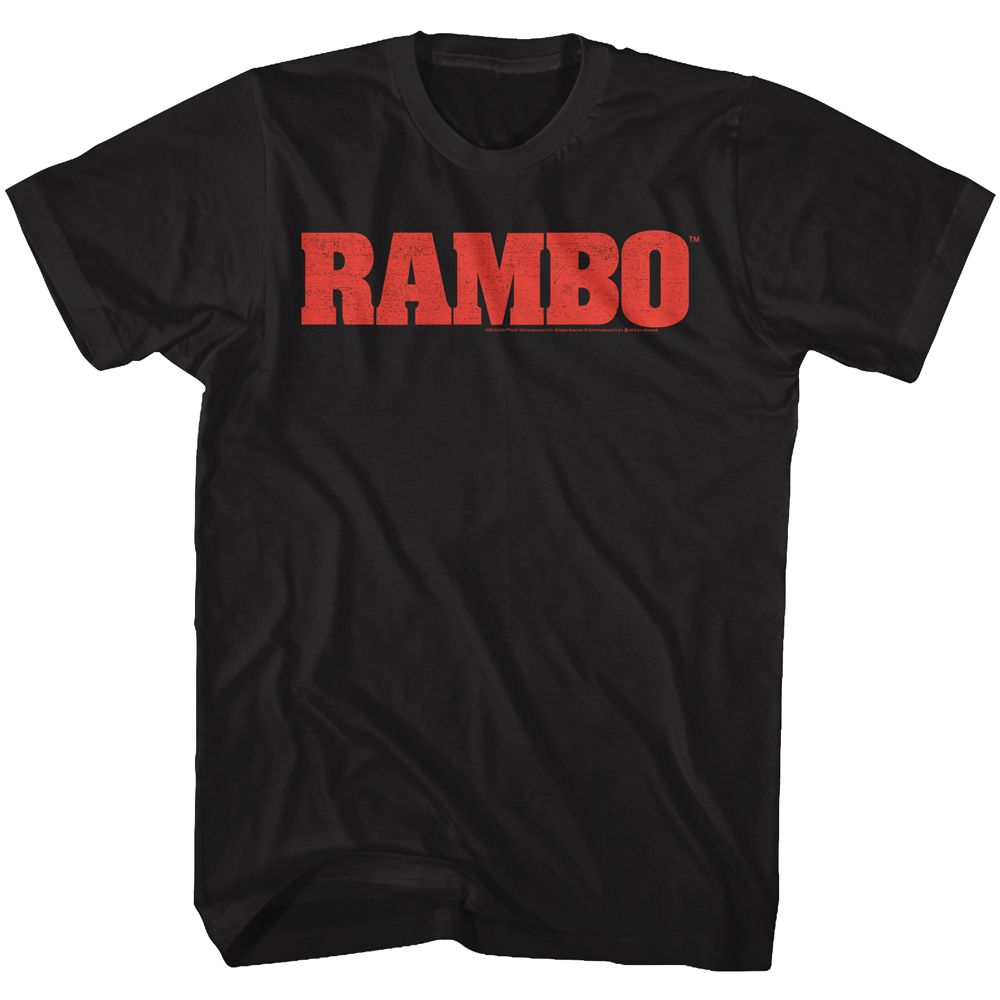 RAMBO-RAMBO LOGO-BLACK ADULT S/S TSHIRT