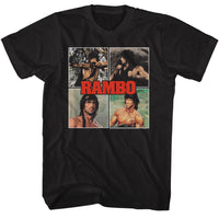 Thumbnail for RAMBO-RAMBO MULTI IMAGE-BLACK ADULT S/S TSHIRT