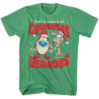 Thumbnail for REN AND STIMPY-REN AND STIMPY CHRISTMAS EEDIOTS-KELLY HEATHER ADULT S/S TSHIRT