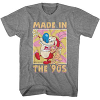 Thumbnail for REN AND STIMPY-REN AND STIMPY MADE IN THE 90S-GRAPHITE HEATHER ADULT S/S TSHIRT
