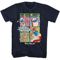 Thumbnail for REN AND STIMPY-REN AND STIMPY COMIC-NAVY ADULT S/S TSHIRT