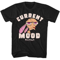 Thumbnail for REN AND STIMPY-REN AND STIMPY CURRENT MOOD-BLACK ADULT S/S TSHIRT