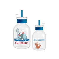 Thumbnail for Ratatouille Gusteaus  15oz Glass Milk Bottle w Straw – 12 pc ppk ($7.00 each)