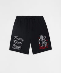 Thumbnail for Money Never Sleeps Embroidered Fleece Shorts