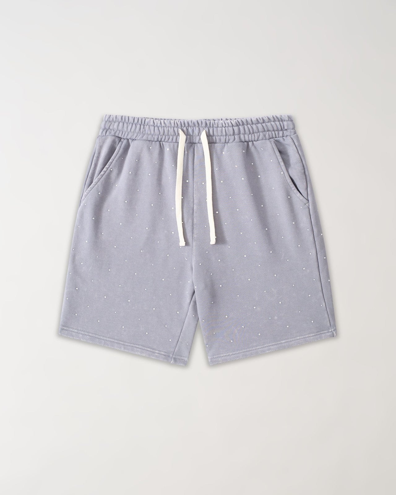 Washed Rhinestone Short - Grey