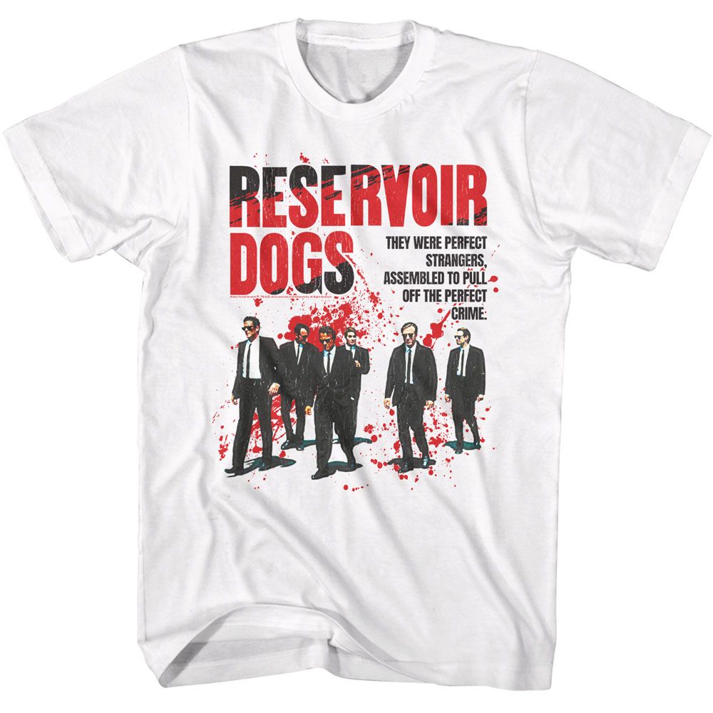 RESERVOIR DOGS-RESERVOIR DOGS MOVIE POSTER-WHITE ADULT S/S TSHIRT