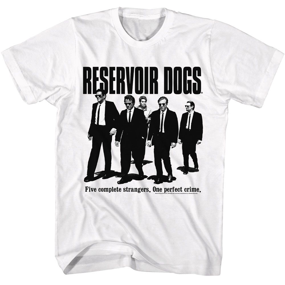 RESERVOIR DOGS-RESERVOIR DOGS ONE PERFECT CRIME-WHITE ADULT S/S TSHIRT