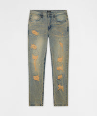 Thumbnail for Ladder Distressed Studded Skinny Jean