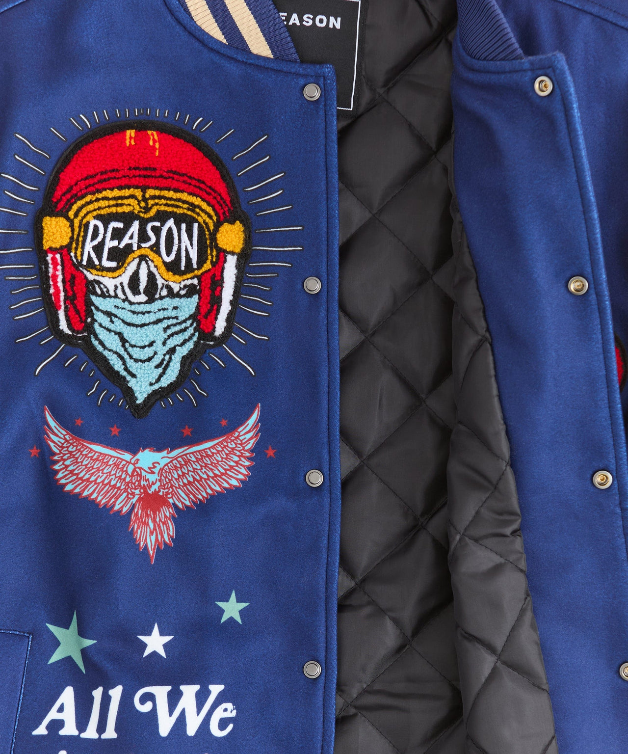 Born Free Chenille Patched Varsity Jacket