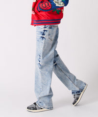 Thumbnail for Washed Ripped Denim Pants