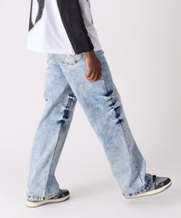Thumbnail for Washed Ripped Denim Pants